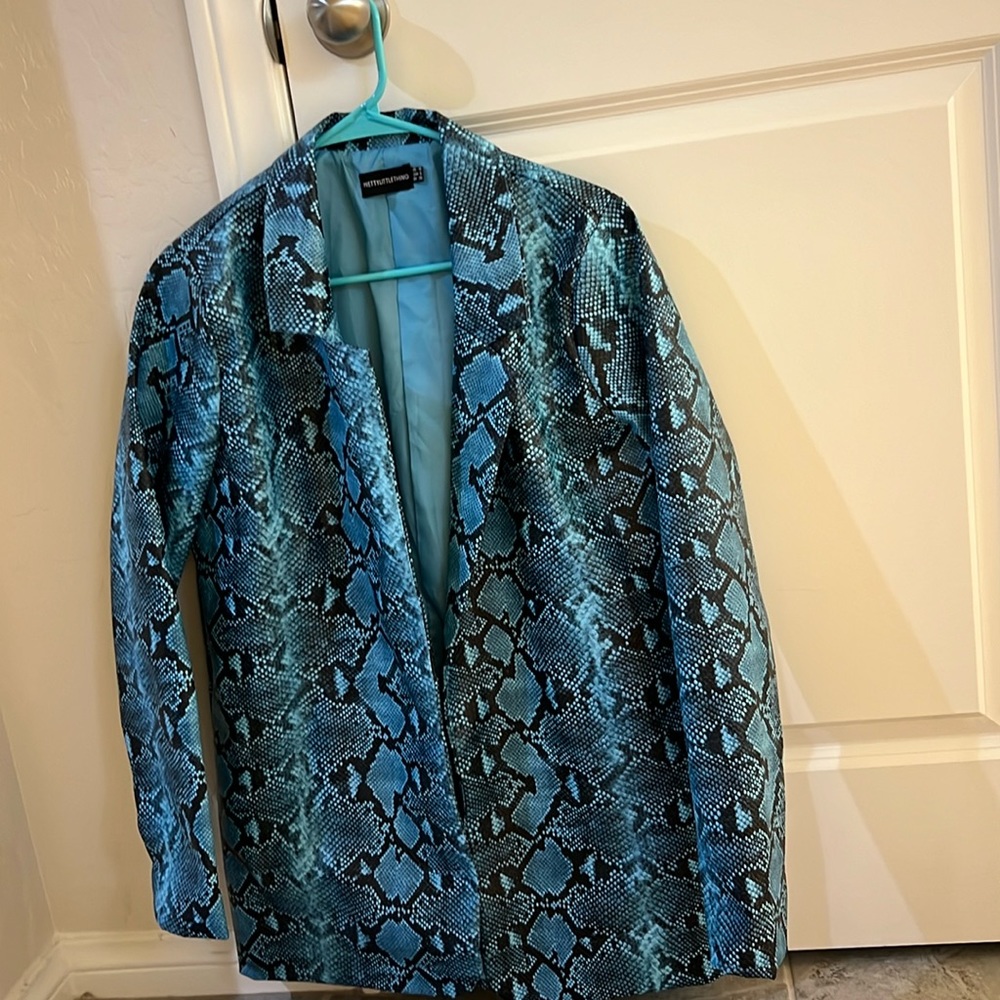 Vegan leather snake blazer